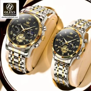 Original Olevs Luxury 2859, 2897 Model Chronograph Active Couple Watch