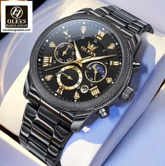 Original Olevs Luxury 3660 Model Chronograph Active Watch for Men