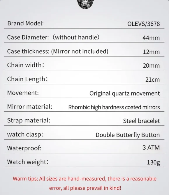 Olevs 3678 Chronograph Watch - Image 13