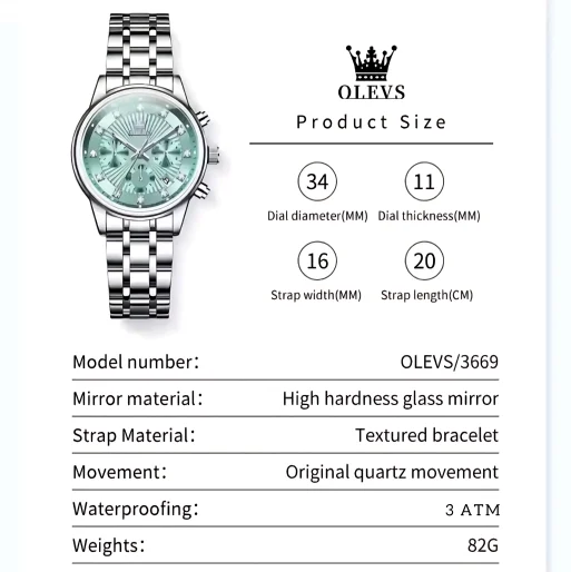 Olevs 3669 Chronograph Women