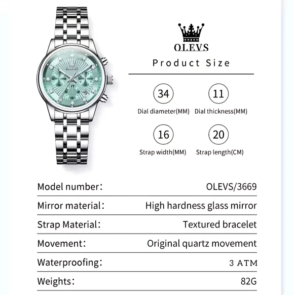 Olevs 3669 Chronograph Women