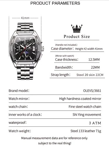 Olevs 3661 Chronograph Chain