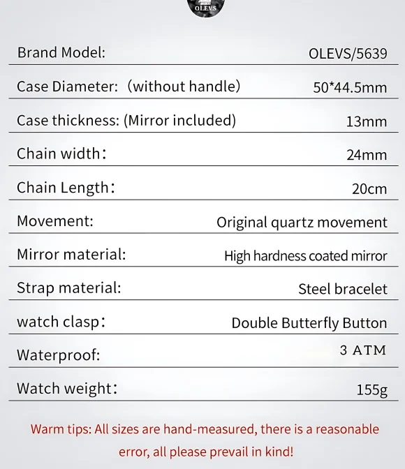 Olevs 5639 Chronograph Men
