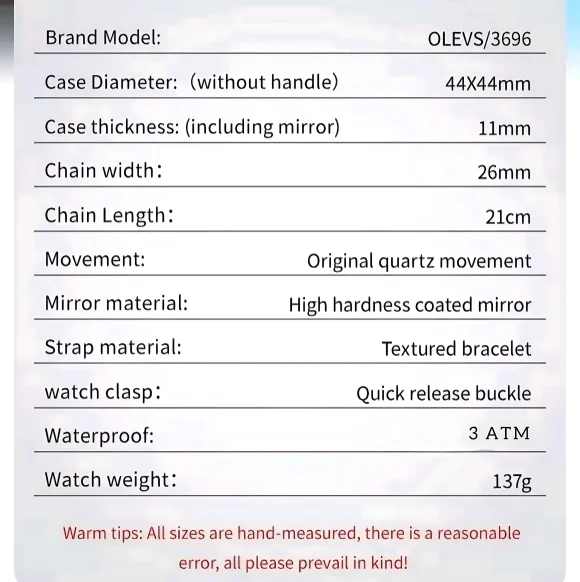 Olevs 3696 Men Watch