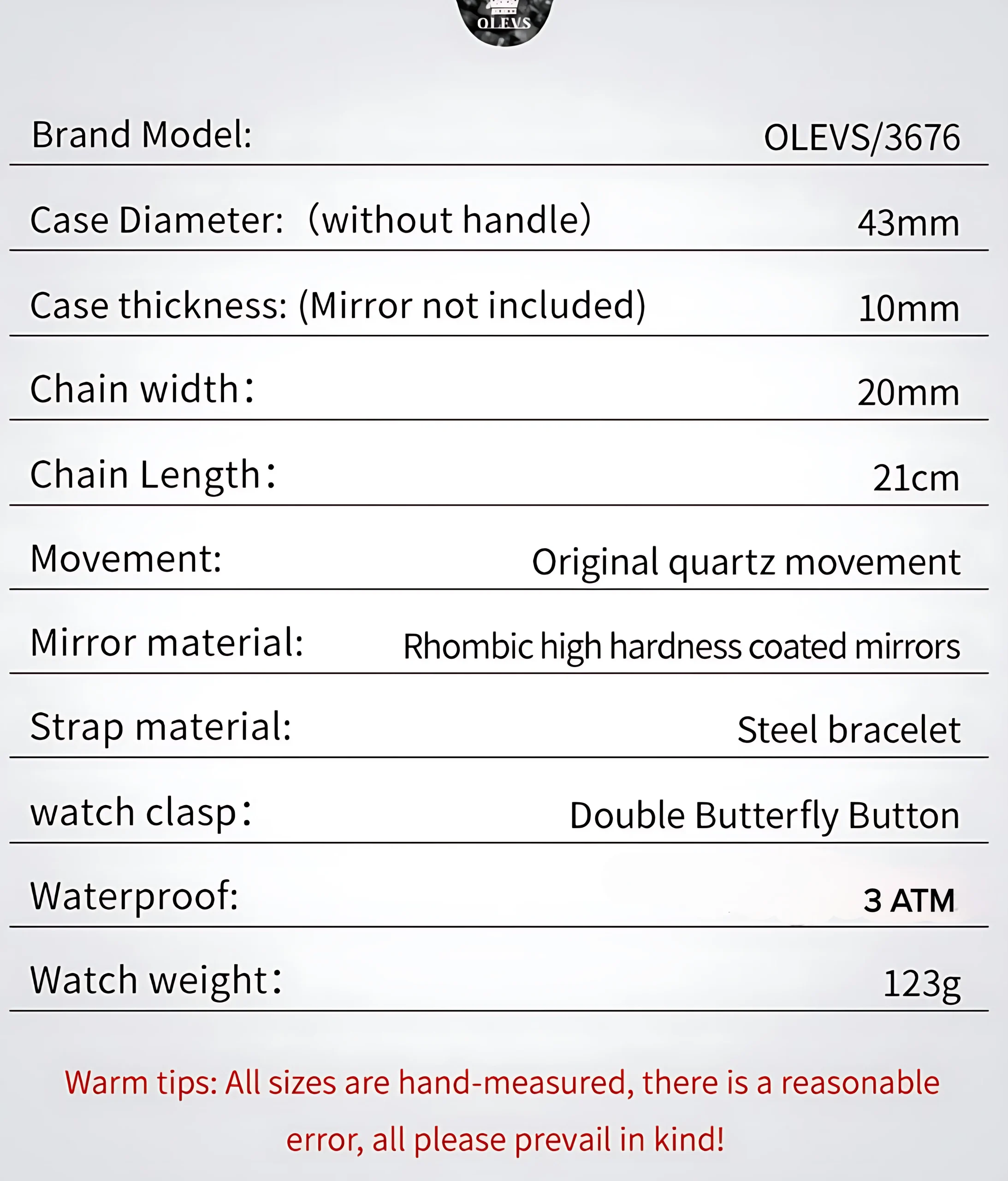 Olevs 3676 Men Chronograph