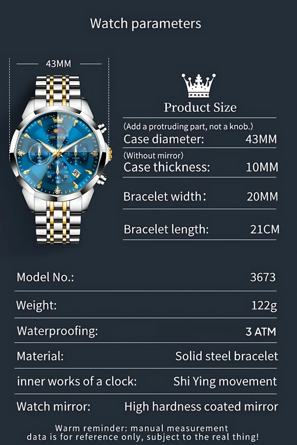 Olevs 3673 Chronograph Men