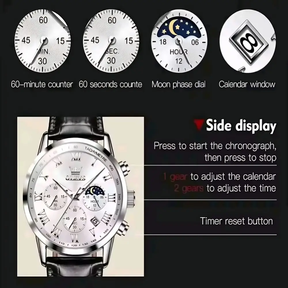 Olevs 5529 Belt Chronograph - Image 11