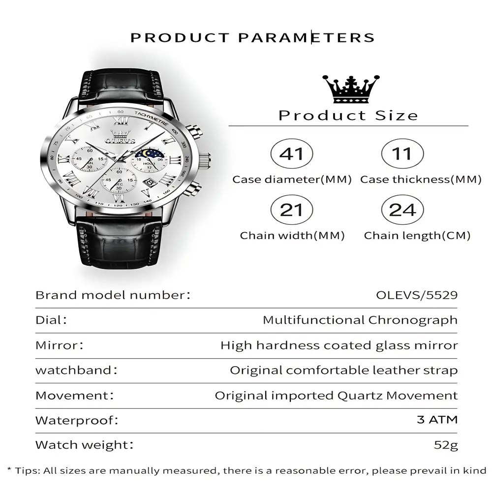 Olevs 5529 Belt Chronograph - Image 16