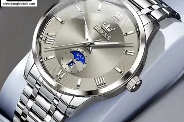 Olevs 3638 Men Watch Silver Ash