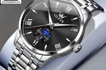 Olevs 3638 Men Watch Silver Black