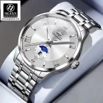 Olevs 3638 Men Watch Silver White