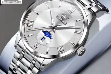 Olevs 3638 Men Watch Silver White