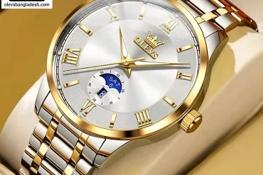 Olevs 3638 Men Watch Two Tone White