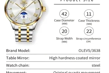 Olevs 3638 Men Watch description