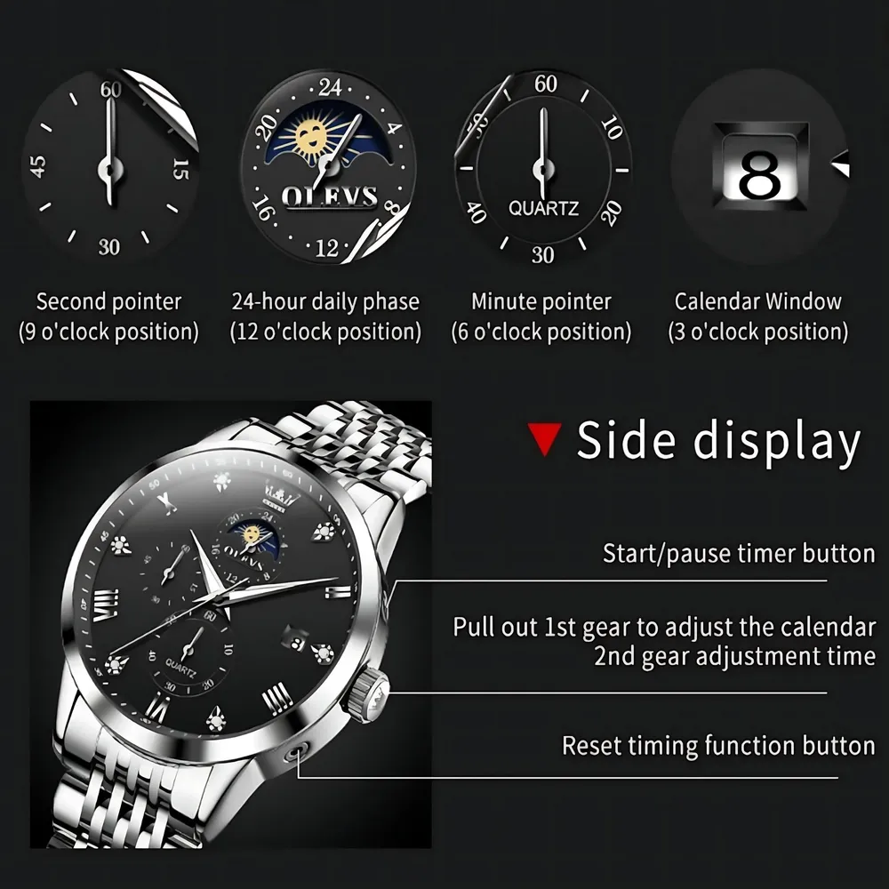 Olevs 2925 Men Chronograph - Image 9