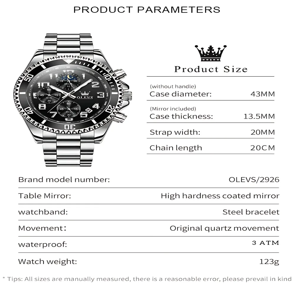 Olevs 2926 Men Chronograph - Image 7