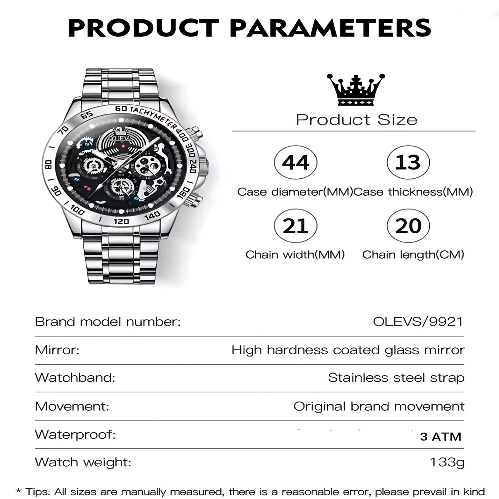 Olevs 9921 Men Chronograph - Image 2