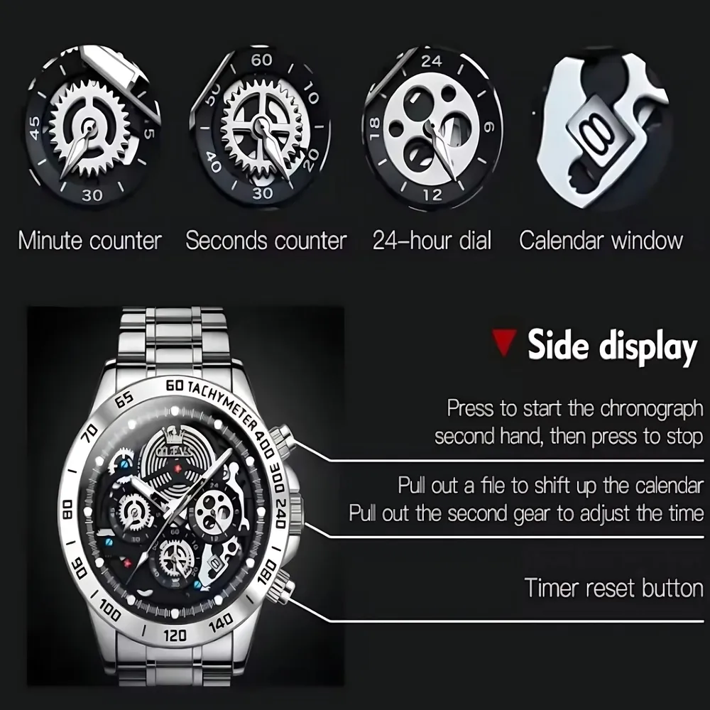 Olevs 9921 Men Chronograph - Image 6