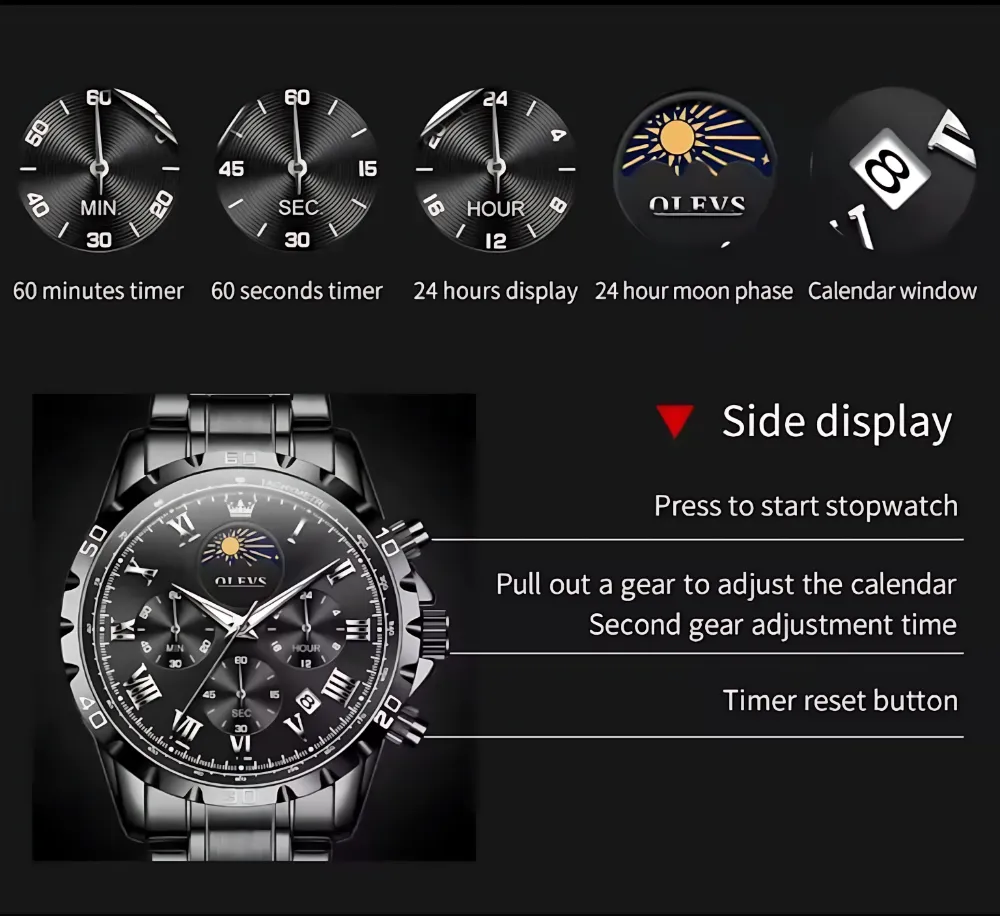 Olevs 2950 Chain Chronograph - Image 9