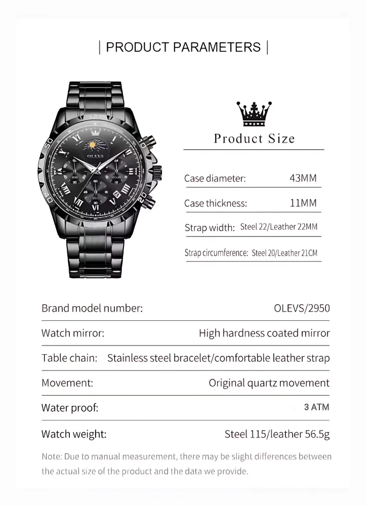 Olevs 2950 Chain Chronograph - Image 14